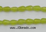 CKA228 15.5 inches 6*8mm faceted teardrop Korean jade gemstone beads