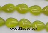 CKA256 15.5 inches 12*16mm flat teardrop Korean jade gemstone beads