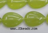 CKA258 15.5 inches 18*25mm flat teardrop Korean jade gemstone beads