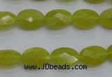 CKA270 15.5 inches 10*14mm faceted oval Korean jade gemstone beads