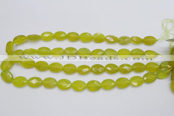 CKA271 15.5 inches 12*16mm faceted oval Korean jade gemstone beads