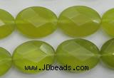 CKA272 15.5 inches 15*20mm faceted oval Korean jade gemstone beads