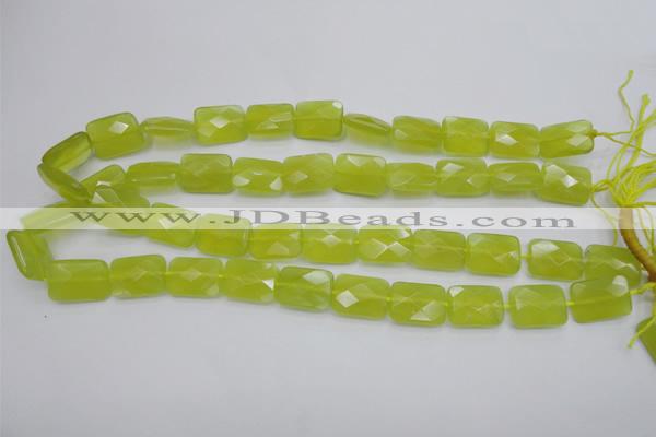 CKA281 15.5 inches 13*18mm faceted rectangle Korean jade gemstone beads