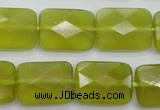 CKA282 15.5 inches 15*20mm faceted rectangle Korean jade gemstone beads