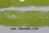 CKA283 15.5 inches 18*25mm faceted rectangle Korean jade gemstone beads