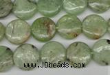 CKC254 15.5 inches 12mm flat round natural green kyanite beads