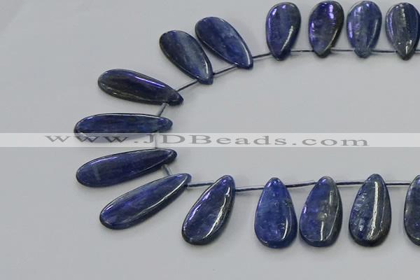 CKC541 Top drilled 10*25mm flat teardrop natural kyanite beads