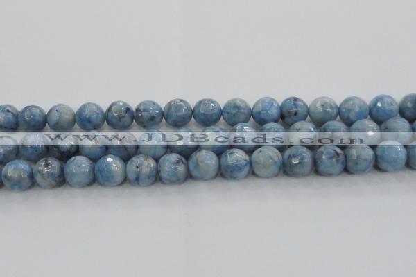 CKC705 15.5 inches 14mm faceted round imitation blue kyanite beads