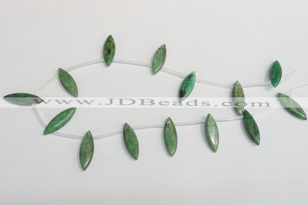 CKC72 15.5 inches 10*30mm marquise natural green kyanite beads