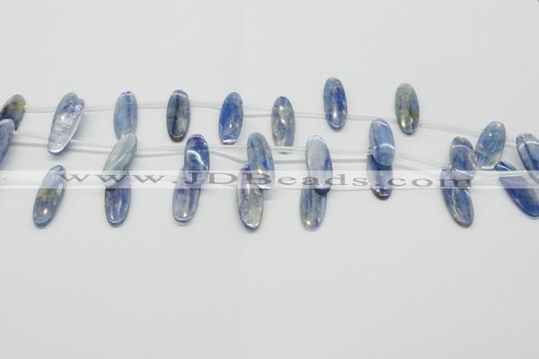 CKC76 Top drilled 10*30mm oval natural kyanite gemstone beads