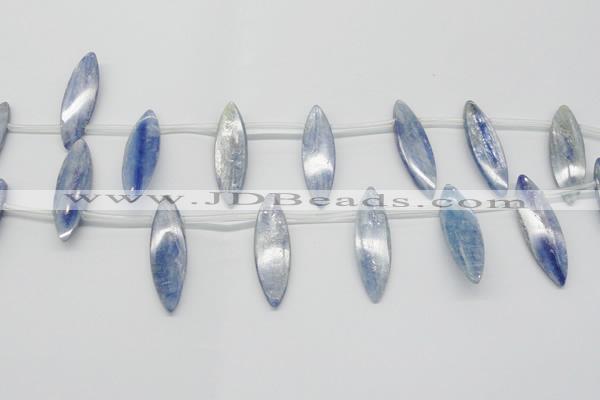 CKC82 Top drilled 10*35mm marquise natural kyanite gemstone beads