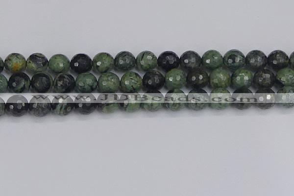 CKJ314 15.5 inches 12mm faceted round kambaba jasper beads