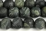 CKJ326 15 inches 6mm round matte kambaba jasper beads