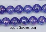 CKQ101 15.5 inches 6mm round AB-color dyed crackle quartz beads