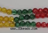 CKQ11 15.5 inches 6mm round dyed crackle quartz beads wholesale