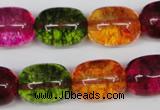 CKQ113 15.5 inches 14*18mm drum dyed crackle quartz beads