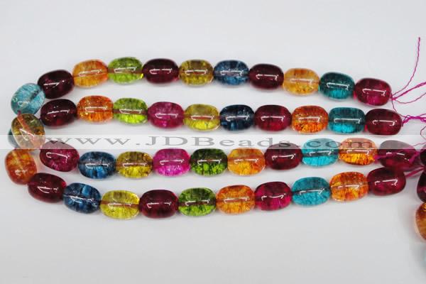 CKQ113 15.5 inches 14*18mm drum dyed crackle quartz beads