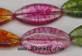 CKQ124 15.5 inches 15*30mm marquise dyed crackle quartz beads