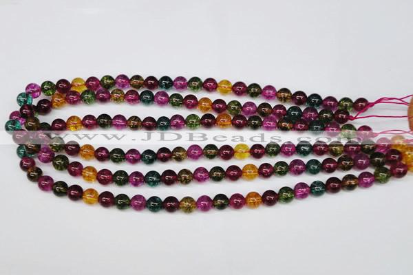 CKQ31 15.5 inches 6mm round dyed crackle quartz beads wholesale