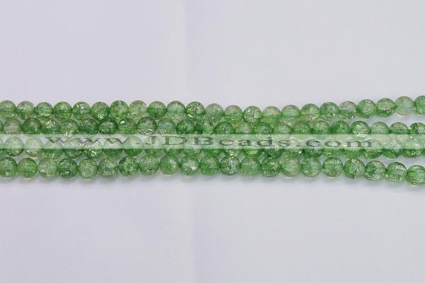 CKQ337 15.5 inches 8mm round dyed crackle quartz beads wholesale