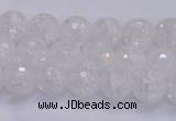 CKQ343 15.5 inches 6mm faceted round dyed crackle quartz beads