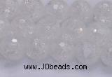 CKQ345 15.5 inches 10mm faceted round dyed crackle quartz beads