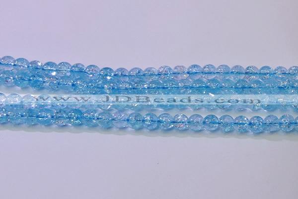 CKQ361 15.5 inches 6mm round dyed crackle quartz beads