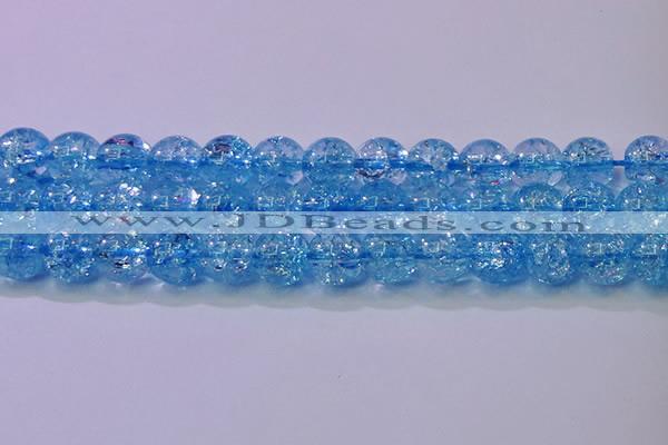 CKQ362 15.5 inches 8mm round dyed crackle quartz beads