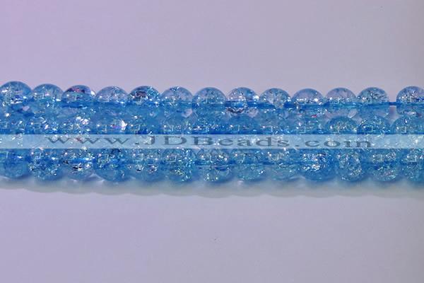 CKQ364 15.5 inches 12mm round dyed crackle quartz beads