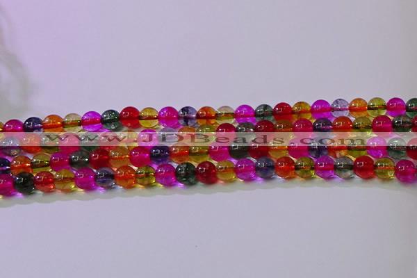 CKQ390 15.5 inches 4mm round dyed crackle quartz beads wholesale