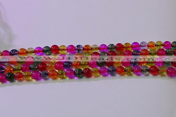 CKQ391 15.5 inches 6mm round dyed crackle quartz beads