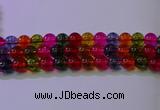 CKQ392 15.5 inches 8mm round dyed crackle quartz beads