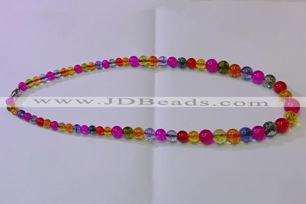 CKQ400 15.5 inches 6mm - 12mm round dyed crackle quartz beads