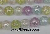 CKQ63 15.5 inches 10mm round AB-color dyed crackle quartz beads