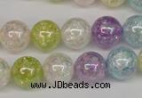 CKQ65 15.5 inches 14mm round AB-color dyed crackle quartz beads