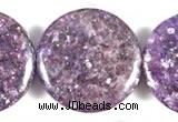 CKU05 15 inches 25mm coin purple kunzite beads wholesale