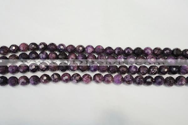 CKU22 15.5 inches 8mm faceted round purple kunzite beads wholesale