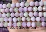 CKU326 15.5 inches 10mm faceted round natural kunzite beads