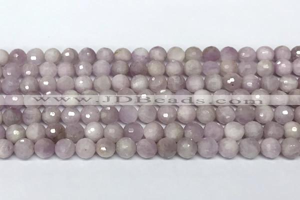 CKU346 15 inches 6mm faceted round kunzite beads