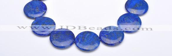 CLA21 coin deep blue dyed lapis lazuli 25mm gemstone beads