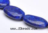 CLA36 flat oval deep blue dyed lapis lazuli 15*25mm beads