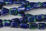 CLA425 15.5 inches 6*8mm rectangle synthetic lapis lazuli beads