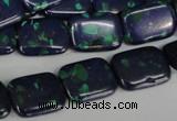 CLA428 15.5 inches 12*16mm rectangle synthetic lapis lazuli beads