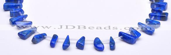 CLA44 Freeform pyramid deep blue dyed lapis lazuli stone beads