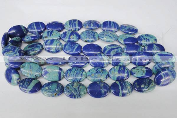 CLA465 15.5 inches 18*25mm oval synthetic lapis lazuli beads