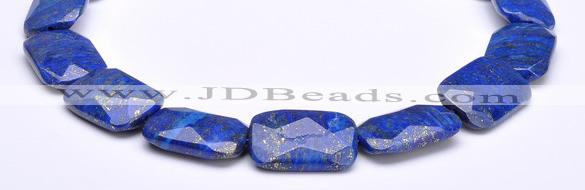 CLA47 Faceted rectangle 20*30mm deep blue dyed lapis lazuli bead