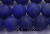 CLA74 15.5 inches 12mm round matte lapis lazuli beads wholesale