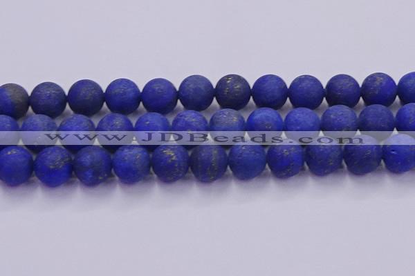 CLA76 15.5 inches 16mm round matte lapis lazuli beads wholesale