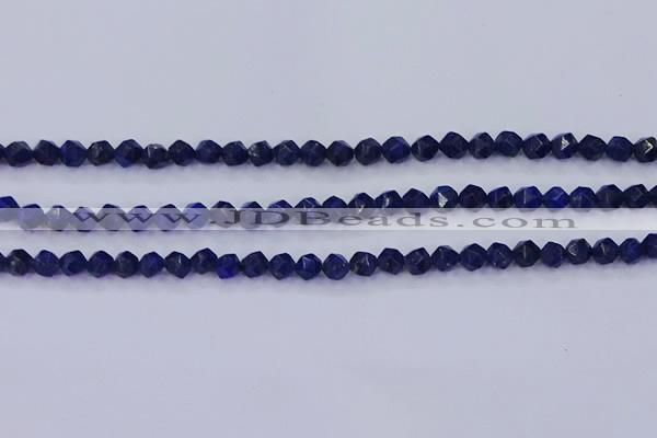 CLA81 15.5 inches 6mm faceted nuggets dyed lapis lazuli beads