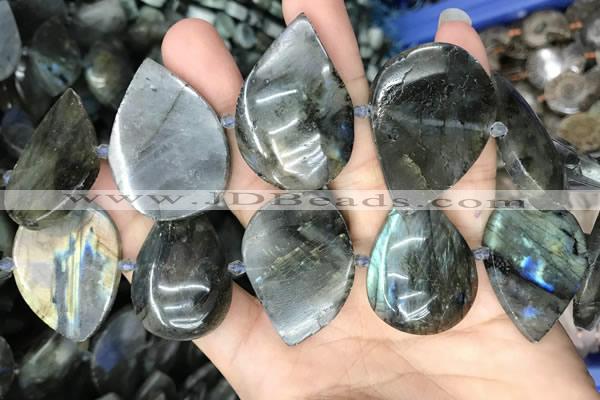 CLB1002 15.5 inches 18*35mm - 25*45mm flat teardrop labradorite beads